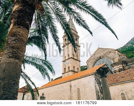 St. Nicholas Church in Perast, Montenegro in Kotor Bay