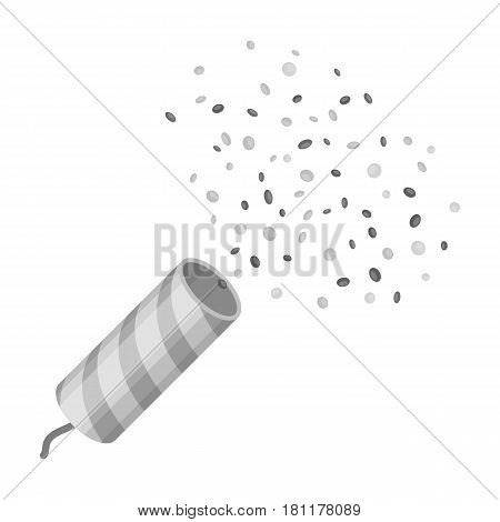 Holiday firecracker salute.Party and parties single icon in monochrome style vector symbol stock web illustration.