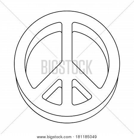 The icon of the world.Hippy single icon in outline style vector symbol stock illustration .