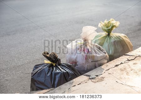 disposal garbage collection split type of waste in the bags