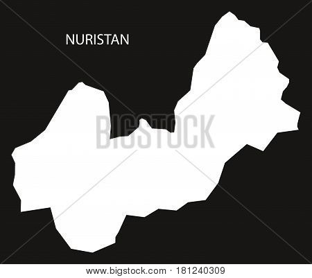 Nuristan Afghanistan Map Black Inverted Silhouette Illustration