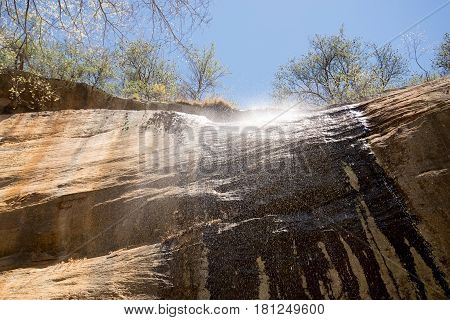 Water flowing in a waterfall in eastern Kentucky.