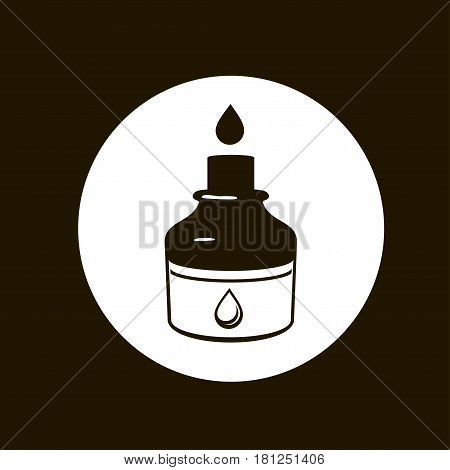 Ink icon black and white. Simple flat style. Drop of black ink. Vector illustration