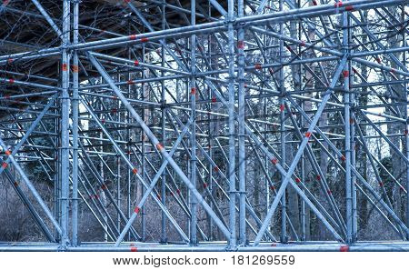 New Steel frame structure. Red, Blue colors