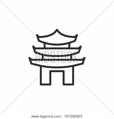 Pagoda line icon outline vector sign linear style pictogram isolated on white. Symbol logo illustration. Editable stroke. Pixel perfect