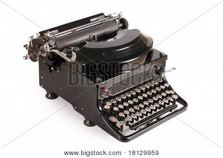 Vecchia macchina da scrivere isolata on white background