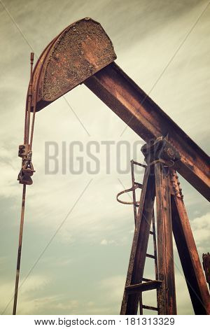 Oil well in Ayoluengo de la Lora, Burgo Province, Castilla Leon, Spain.