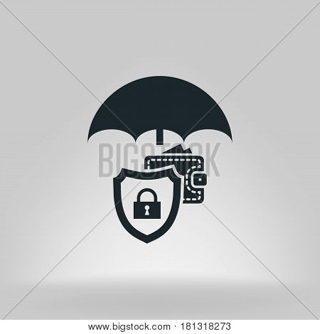 Wallet Protection Icon. Flat Design.