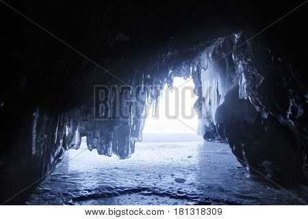 Ice Cave, Lake Baikal. Winter Landscape