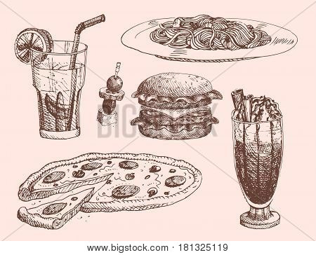 Hand Drawn Food Vector Photo Free Trial Bigstock
