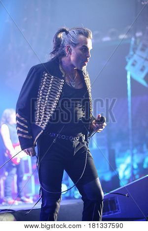 Padua Padova, Pd, Italy - March 29, 2017: Piero Pelu The Vocalist Of Litfiba An Italian Rock Band On