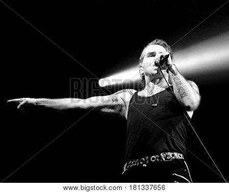 Padua Padova, Pd, Italy - March 29, 2017: Piero Pelu The Vocalist Of Litfiba An Italian Rock Band On