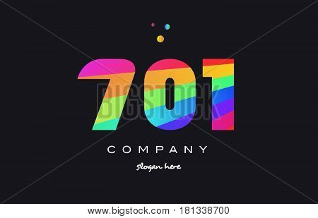 701 Colored Rainbow Creative Number Digit Numeral Logo Icon