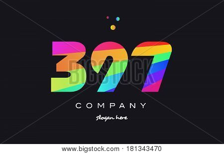 397 Colored Rainbow Creative Number Digit Numeral Logo Icon