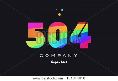 504 Colored Rainbow Creative Number Digit Numeral Logo Icon