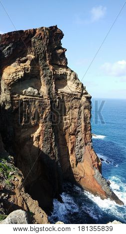 Beautiful lava mountain in Madeira island, Portugal