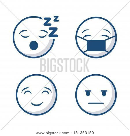 cartoon faces icon set over white background. vector illustration