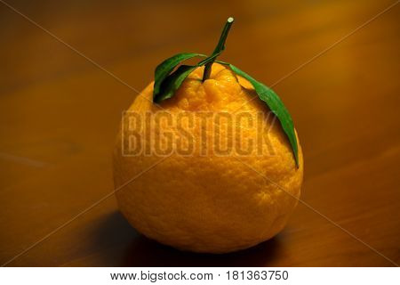 Dekopon Japanese organic orange on the wooden background