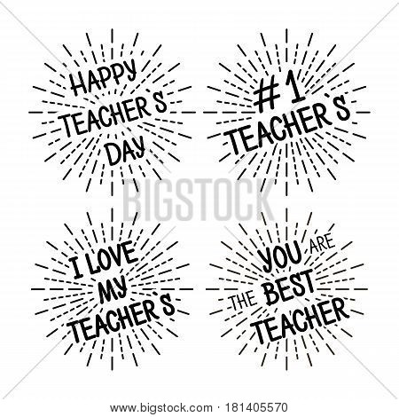 Happy Teacher's Day Different Variants Of The Inscription