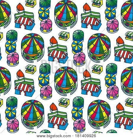 Simple Fair Seamless Pattern on a White Background