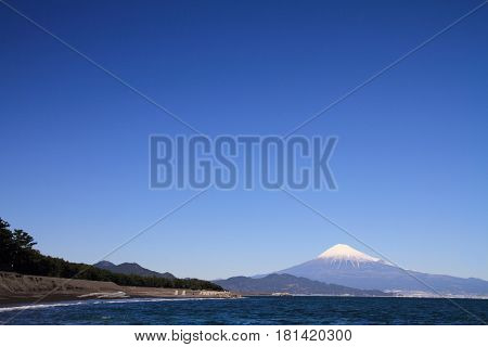 Mt. Fuji And Sea, View From Mihono Matsubara In Shizuoka, Japan