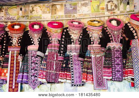 Female Clothes Costume Traditional Of Ethnic Hmong Shop For People And Travelers For Rent Wear For T