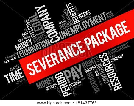 Severance Package Word Cloud Collage