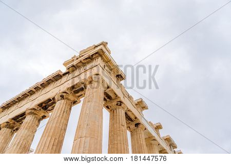 columns of the Acropolis (Propilea) Athens Greece