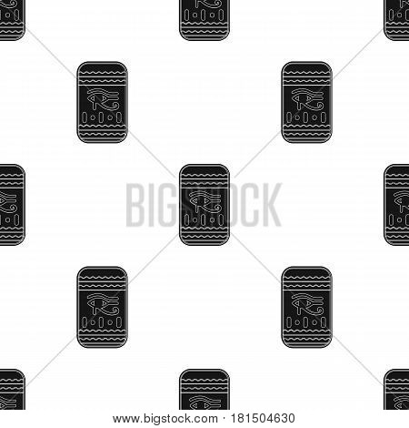 Eye of Horus icon in black style isolated on white background. Ancient Egypt pattern vector illustration.