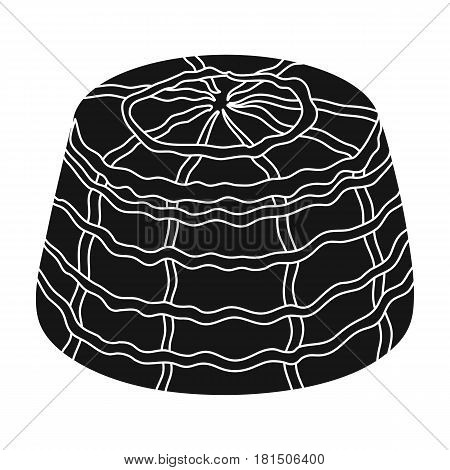Ricotta.Different kinds of cheese single icon in black style vector symbol stock illustration .