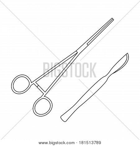 Surgical instruments.Medicine single icon in black style vector symbol stock illustration .