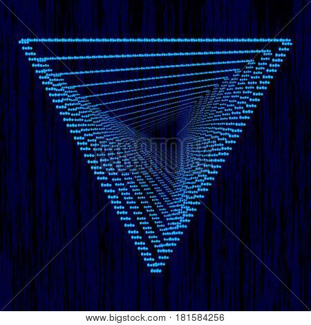 Abstract Triangle background with Light Effects. Twisted blue triangle. Abstract vector shape . Abstract geometrical modern design template for your logotype. Vector illustration