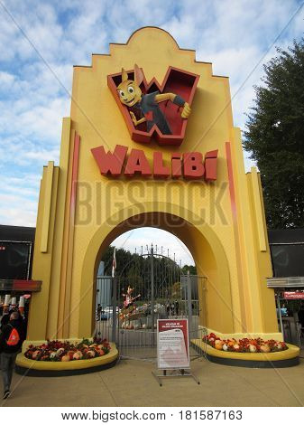 Biddinghuizen, Flevoland/Netherlands - October 11-10-2015 - Entrance of the Attraction park Walibi during the theme Halloween Fright night