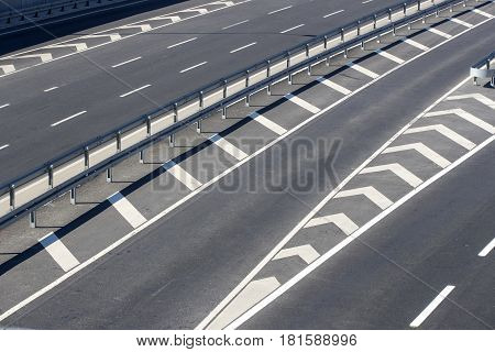 Multiband asphalt track removed from bridge height
