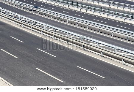 Multiband asphalt track removed from bridge height