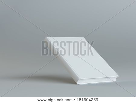 White book template on gray background. 3d rendering. Empty place for your content