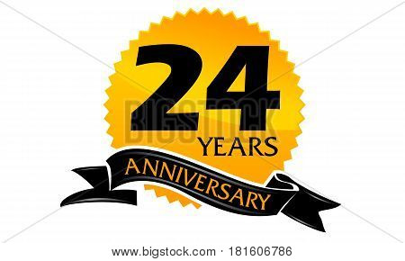 24 Years Ribbon Anniversary Congratulation Celebration Ceremony
