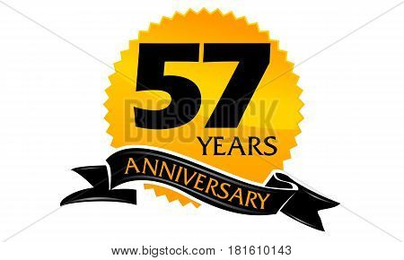 57 Years Ribbon Anniversary Congratulation Celebration Ceremony
