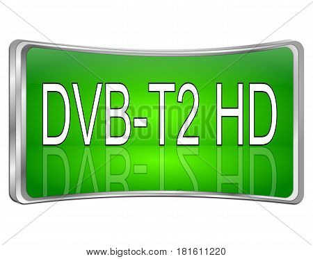 green DVB-T2 HD ( Digital Video Broadcasting ) - 3D illustration