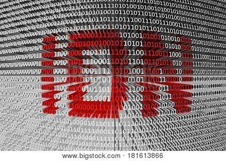 IDN in the form of binary code, 3D illustration