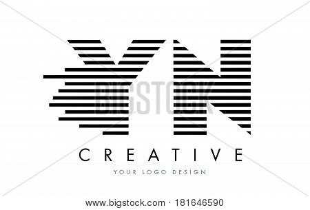 Yn Y N Zebra Letter Logo Design With Black And White Stripes
