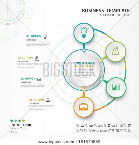 Abstract elements of cycle diagram with 4 steps options Vector illustration web design presentation diagram workflow layout illustration