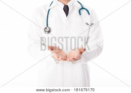 Asian Male Medical Doctor On White Background