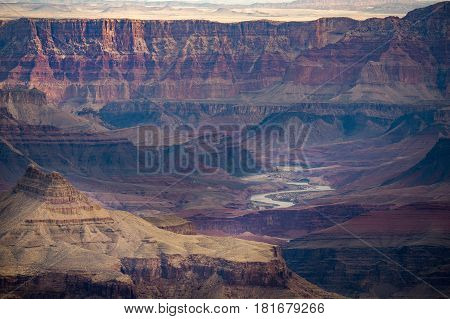 Grand Canyon with Colorado River in Grand Canyon National Park South Rim Grand Canyon Arizona Usa