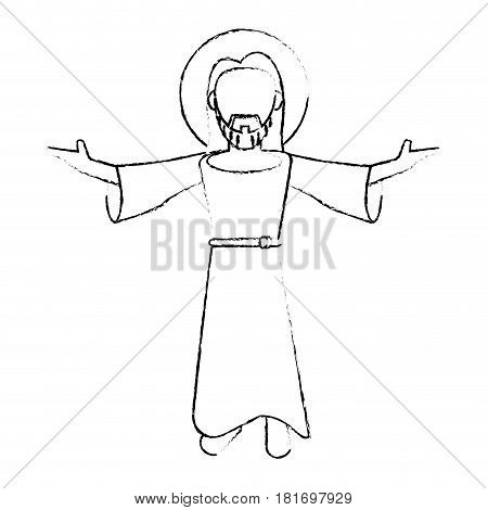jesus christ devotion sacrifice image sketch vector illustration eps 10