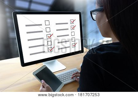 Survey And Results Analysis Discovery Businessman Giving Online Concept