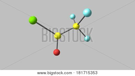 Trifluoroacetyl chloride or TFAC is a gaseous chemical compound with the chemical formula C2ClF3O. It is usually shipped as a liquid under high pressure. The compound is a toxic gas. 3d illustration
