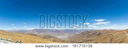 a panoramic view the mountains on tibetan plateau