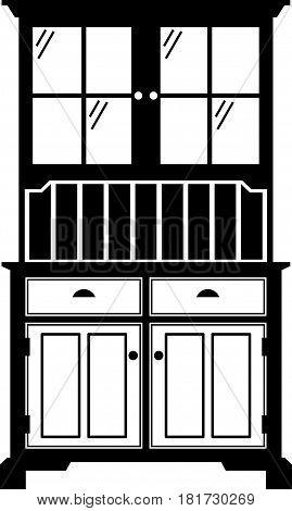 Kitchen hutch ( shade picture ) on white