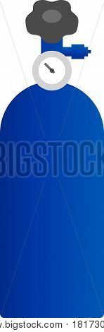 Balloon of nitro oxide system, blue on white